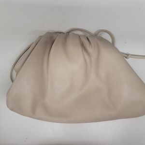 Beige Ruched Drawstring Handbag Clutch,‎ Neutral Minimalist Style